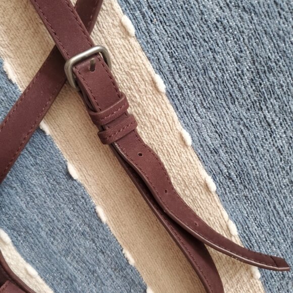 Vintage Lucky Brand Suede Leather Tassel Sachel Crossbody In Maroon - Picture 11 of 13